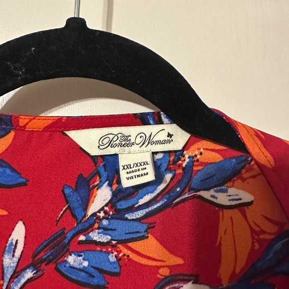 Floral Red and Blue Women's Jacket - Picture 4 of 5